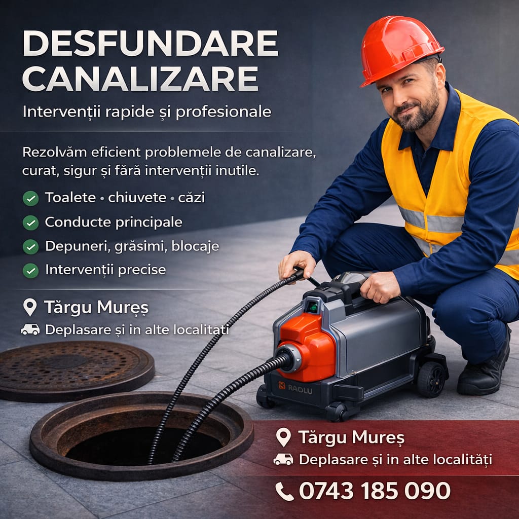 Desfundare canalizare Targu Mures